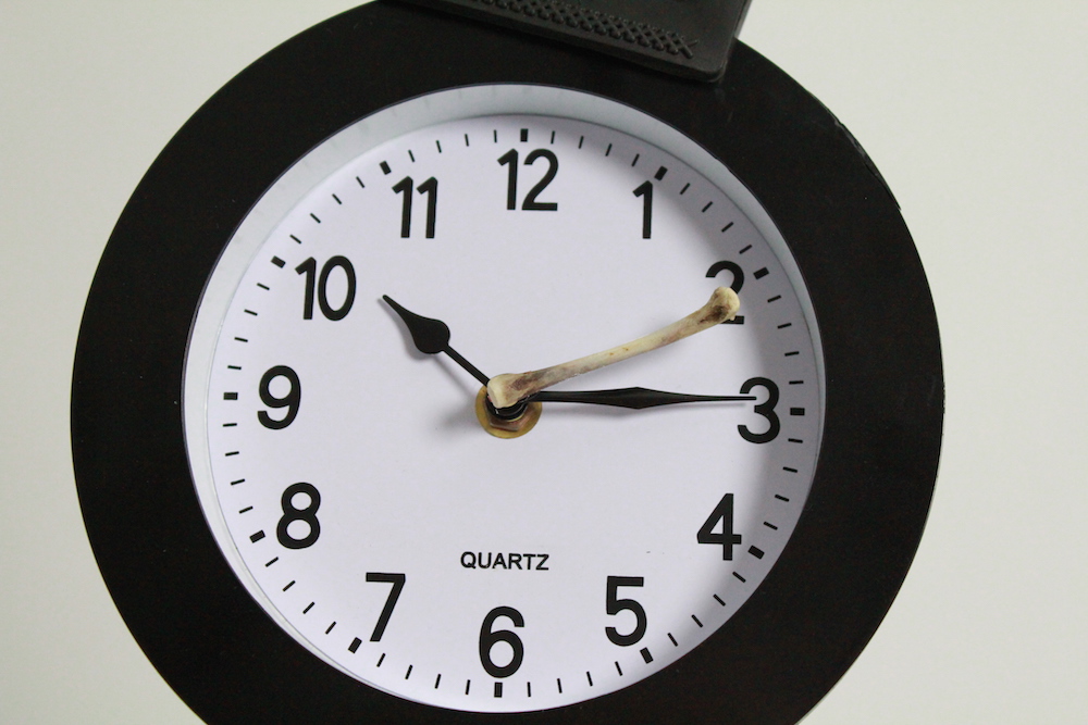 Reloj con segundero de hueso. Specio, Arturo Moya Villén, 2016
